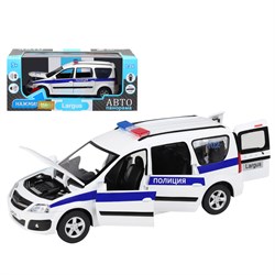 ТМ "Автопанорама" Машинка металлическая 1:24 LADA LARGUS, "Полиция", белый, откр. 4 двери, капот JB1251418 - фото 36905