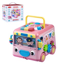 ТМ "Smart Baby" Развивающая игрушка "Автобус" цвет розовый,   в/к 31х22,5х23,5 см JB0334010 - фото 45458