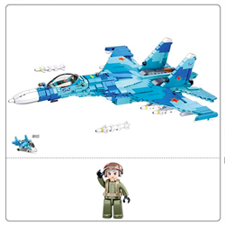 Конструктор "Самолёт-истребитель Su-27" 1040 дет., в/к 62*35,5*9 см JB0913218 - фото 55862