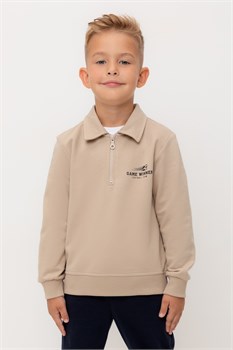 КР 302689-1/темно-бежевый к534 джемпер (свитшот) для мал  КР 302689-1/темно-бежевый - фото 77685