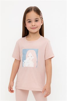 КР 302726-1/дымчатая роза к557 фуфайка (футболка) для дев  КР 302726-1/дымчатая роза - фото 77954