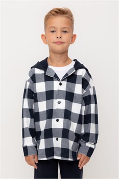 КР 302681-1/индиго,клетка виши к534 рубашка для мальчика КР 302681-1/индиго,клетка - фото 78755
