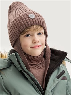 Комплект шапка и манишка  12з16025 орех  12з16025-2 - фото 79644