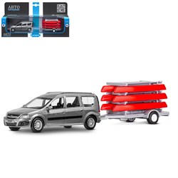 ТМ "Автопанорама" Машинка металлическая 1:43, LADA LARGUS серая, откр. 2 двери., инерция + прицеп JB1251627 - фото 81072