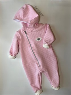 ТОРРИ трикотажный стёганный комбинезон,  розовый torri-rose-68 - фото 81750