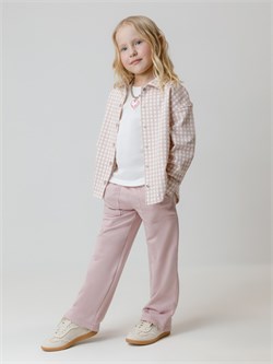 КР 302567/розовый лед,маленькая клетка к601 рубашка для дев КР 302567/розовый лед-1