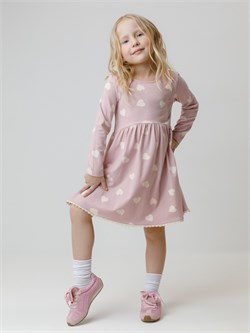 КР 5836/розовый лед,сердечки к599 платье для дев  КР 5836/розовый лед