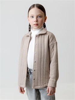 КР 302578/бежевый,гусиная лапка к625 рубашка для дев КР 302578/бежевый