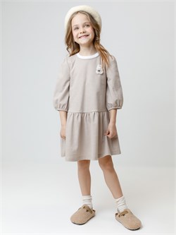 КР 5827/бежевый,гусиная лапка к625 платье для дев  КР 5827/бежевый,гусиная