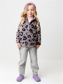ФЛ 34025/н/43 ГР куртка дет розово-бежевый, цветочный леопард ФЛ 34025/н/43 ГР