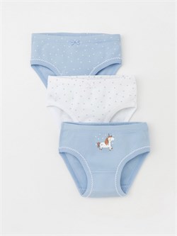 К 1978-3уп/небесно-голубой,белый,звездочки Ал набор трусы для дев  К 1978-3уп-2