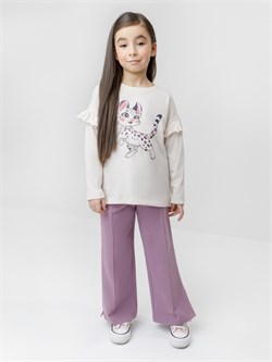 КР 302960/молочный 1107 к715 лонгслив (футболка дл.рукав) для дев КР 302960/молочный