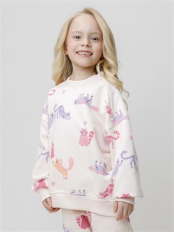 КР 302943/молочный 1107 Н216 к679 джемпер (свитшот) для дев КР 302943/молочный 1107