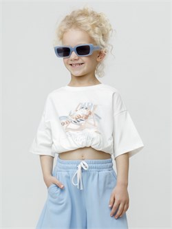 КР 302992/молочный 0103 к701 фуфайка (футболка) для дев  КР 302992/молочный 0103