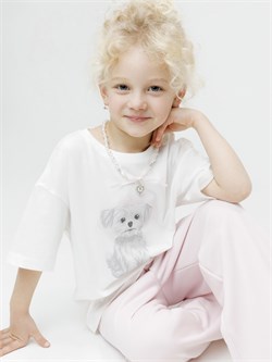 КР 303033/молочный к733 фуфайка (футболка) для дев  КР 303033/молочный к733