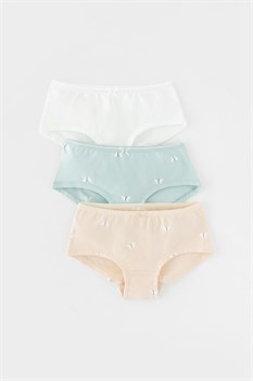 К 1964-3уп/голубой опал,персиковый зефир,бабочки трусы для дев К 1964-3уп/голубой опал