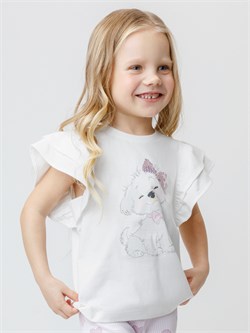 КР 302708/молочный 0103 к711 фуфайка (футболка) для дев КР 302708/молочный 0103