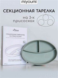 Силиконовая секционная тарелка на присоске - Sage TS0001/250