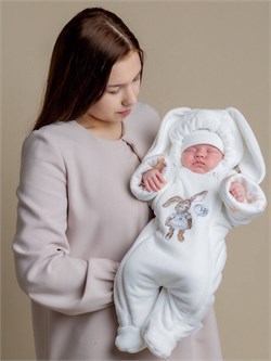 Комбинезон велюровый утепленный цв. экрю НВ006-04007