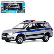 ТМ "Автопанорама" Машинка металлическая 1:24 LADA GRANTA CROSS "Полиция" серебряный, откр. 4 двери JB1251202