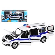 ТМ "Автопанорама" Машинка металлическая 1:24 LADA LARGUS, "Полиция", белый, откр. 4 двери, капот JB1251418