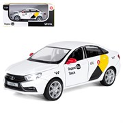 Яндекс Go Машинка металлическая 1:24 LADA VESTA, белый, открываются 4 двери, капот, багажник, свет,  JB1251344