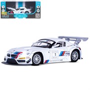 ТМ "Автопанорама" Машинка металлическая 1:24 BMW Z4 GT3, белый, в/к 24,5*12,5*10,5 см JB1200123-1