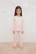 К 1552/зайки на бежево-розовом пижама детская (фуфайка дл.рукав, брюки) 