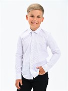 2586 Рубашка для мальчика длинный рукав (белый,бордо)