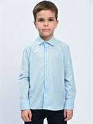 1580 Рубашка для мальчика длинный рукав (светло-голубой)
