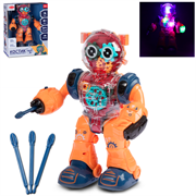 ТМ "Smart Baby" Робот Костик на батарейках, стреляет ракетами, ходит, свет, звук, в/к 27,8х21,5х13 с