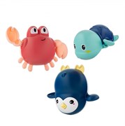 Игрушки для ванной заводные 3 шт (черепаха, краб, пингвин) RWIN-002