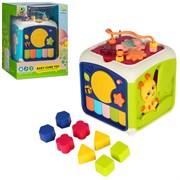 Развивающая игрушка "Умный куб" цвет синий, 45 звуков и мелодий, в/к 19,5x19,5x23,5 см JB0334334