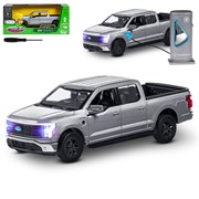 Машинка металлическая 1:36 Ford F-150 с зарядной станцией, серебристо-серый, в/к 20,6*9,*9 см JB1251681