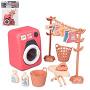 Игровой набор "Прачечная" с аксессуарами, розовый, в/к 29х21 см JB0213990