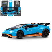 ТМ "Автопанорама" Машинка металл. 1:32 Lamborghini STO, голубой, инерция, откр. двери, в/к 17,5*12,5 JB1251660