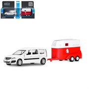 ТМ "Автопанорама" Машинка металлическая 1:43, LADA LARGUS белая, откр. 2 двери., инерция + прицеп  JB1251631