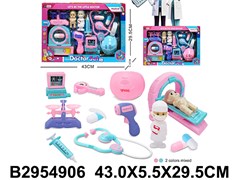 Игровой набор "Доктор с пациентом", розовый, в/п 43х5,5х29,5 см JB0213865