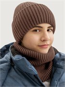 Комплект шапка и снуд  12з16525 орех 12з16525-3