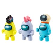 Among Us 3 серия, Набор фигурок с подвижными элементами, в коробке с окном 3 шт. + аксессуары (желты AU6303B