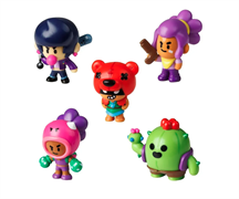 Коллекционная фигурка Brawl Stars, 5 шт. в блистере, Роза, Шелли, Биби, Нита и Спайк, BRW2040A BRW2040A