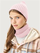 Комплект шапка и снуд 12м21426 пудра  12м21426