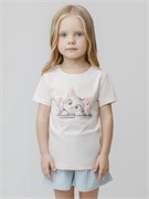 КР 302993-1/молочный 1107 к707 фуфайка (футболка) для дев КР 302993-1/молочный