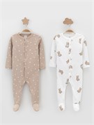 К 6541-2уп/бежевый Н287,молочный Н286 набор комбинезон (слип) яс К 6541-2уп/бежевый Н287