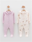 К 6538-2уп/сиреневый Н054_2,молочный Н271 набор комбинезон (слип) яс  К 6538-2уп/сиреневый Н054