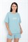 Е 20081/голубая камелия пижама женская (фуфайка, шорты) - фото 38581