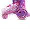 Набор CITYRIDE роликовые коньки-квады, шлем, защита, колёса PU 80 и 40 мм белый-розовый,(XS (26-29) JB8800101