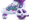 Раздвижные роликовые коньки-квады CITYRIDE,колёса PU 80 и 40 мм, белый-фиолетовый, в/к (S (30-33)) JB8800100