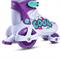 Раздвижные роликовые коньки-квады CITYRIDE,колёса PU 80 и 40 мм, белый-фиолетовый, в/к (S (30-33)) JB8800100