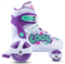 Раздвижные роликовые коньки-квады CITYRIDE,колёса PU 80 и 40 мм, белый-фиолетовый, в/к (S (30-33)) JB8800100